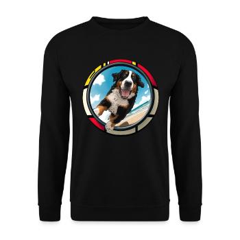 Dogs Bernese Mountain Dog Dog Lovers - Unisex Sweatshirt - black - Front - Alina (178cm) & Michal (187cm)