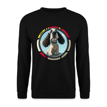 Dog Cartoon Cocker Spaniel pour les amoureux des chiens - Sweat-shirt Unisexe - noir - Devant - Alina (178cm) & Michal (187cm)