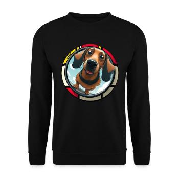 Hunde Spruch Dachshund Design für Hundeliebhaber - Unisex Pullover - Schwarz - Vorne - Alina (178cm) & Michal (187cm)