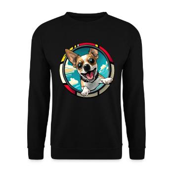 Dog Cartoon Chihuahua Design pour les amoureux des chiens - Sweat-shirt Unisexe - noir - Devant - Alina (178cm) & Michal (187cm)