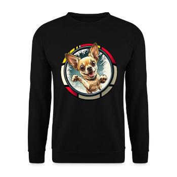 Dog Cartoon Chihuahua Design pour les amoureux des chiens - Sweat-shirt Unisexe - noir - Devant - Alina (178cm) & Michal (187cm)