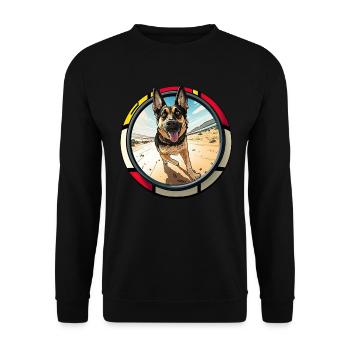 Hunde Deutscher Schäfer Hundeliebhaber - Unisex Pullover - Schwarz - Vorne - Alina (178cm) & Michal (187cm)