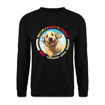 Hunde Spruch Golden Retriever Design - Unisex Pullover - Schwarz - Vorne - Alina (178cm) & Michal (187cm)