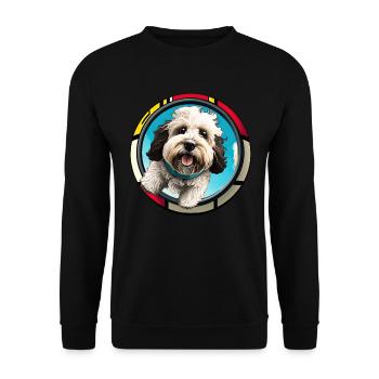 Hunde Spruch Havaneser Design für Hundeliebhaber - Unisex Pullover - Schwarz - Vorne - Alina (178cm) & Michal (187cm)