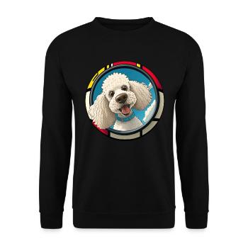 Dog Cartoon Poodle Design pour les amoureux des chiens - Sweat-shirt Unisexe - noir - Devant - Alina (178cm) & Michal (187cm)
