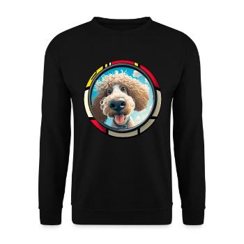 Dog Cartoon Poodle Design pour les amoureux des chiens - Sweat-shirt Unisexe - noir - Devant - Alina (178cm) & Michal (187cm)