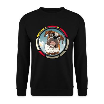 Dog Cartoon Boxer Design for Dog Lovers - Unisex Sweatshirt - black - Front - Alina (178cm) & Michal (187cm)