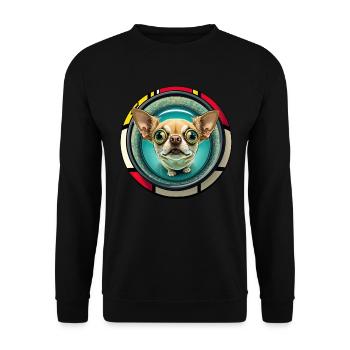 Dog Cartoon Chihuahua Design pour les amoureux des chiens - Sweat-shirt Unisexe - noir - Devant - Alina (178cm) & Michal (187cm)