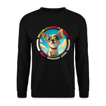Dog Cartoon Chihuahua Design pour les amoureux des chiens - Sweat-shirt Unisexe - noir - Devant - Alina (178cm) & Michal (187cm)