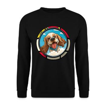 Dog Cartoon Cocker Spaniel pour les amoureux des chiens - Sweat-shirt Unisexe - noir - Devant - Alina (178cm) & Michal (187cm)