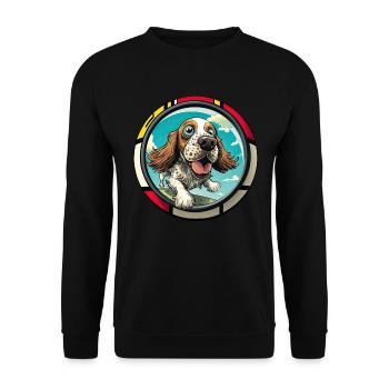 Dog Cartoon Cocker Spaniel pour les amoureux des chiens - Sweat-shirt Unisexe - noir - Devant - Alina (178cm) & Michal (187cm)
