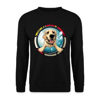 Hunde Spruch Golden Retriever Design - Unisex Pullover - Schwarz - Vorne - Alina (178cm) & Michal (187cm)
