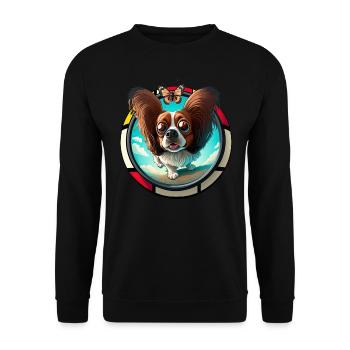 Dog Saying Papillon Design for Dog Lovers - Unisex Sweatshirt - black - Front - Alina (178cm) & Michal (187cm)