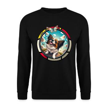 Dog Saying Papillon Design for Dog Lovers - Unisex Sweatshirt - black - Front - Alina (178cm) & Michal (187cm)