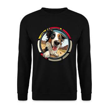 Dogs Australian Shepherd dog lovers Aussie - Unisex Sweatshirt - black - Front - Alina (178cm) & Michal (187cm)