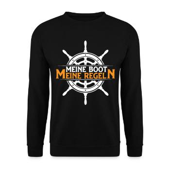 Mein Boot meine Regeln - Unisex Pullover - Schwarz - Vorne - Alina (178cm) & Michal (187cm)