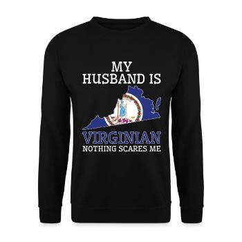 Nothing Scares Me Virginian Husband Virginia - Unisex Sweatshirt - black - Front - Alina (178cm) & Michal (187cm)