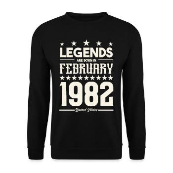 Gift legend February 1982. gift February 1982. - Unisex Sweatshirt - black - Front - Alina (178cm) & Michal (187cm)