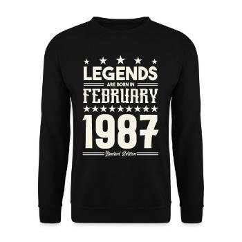 Gift legend February 1987. Gift February 1987. - Unisex Sweatshirt - black - Front - Alina (178cm) & Michal (187cm)