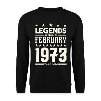 Gift legend February 1973. Gift February 1973. - Unisex Sweatshirt - black - Front - Alina (178cm) & Michal (187cm)