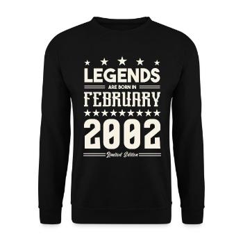 Gift Legend February 2002. Gift February 2002. - Unisex Sweatshirt - black - Front - Alina (178cm) & Michal (187cm)