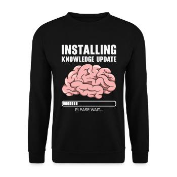 Installing Knowledge Update Student Brain Loading - Unisex Sweatshirt - black - Front - Alina (178cm) & Michal (187cm)