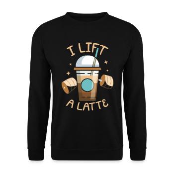 Je soulève un buveur de caféine de café au lait - Sweat-shirt Unisexe - noir - Devant - Alina (178cm) & Michal (187cm)
