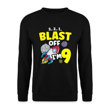 Je suis 9 Science Future Scientist Joyeux anniversaire - Sweat-shirt Unisexe - noir - Devant - Alina (178cm) & Michal (187cm)