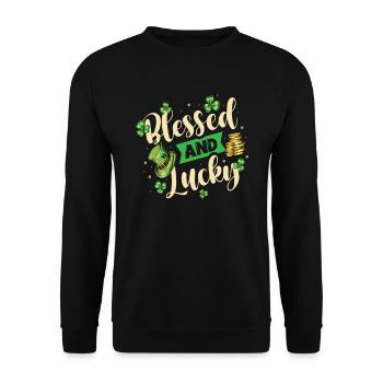 Journée bénie et heureuse des Irlandais - Sweat-shirt Unisexe - noir - Devant - Alina (178cm) & Michal (187cm)