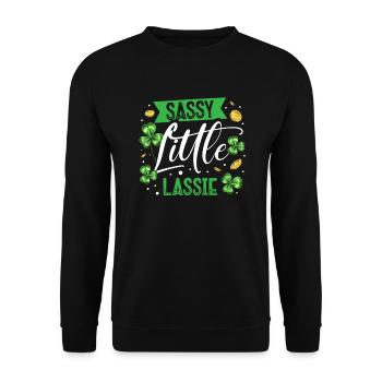 Sassy Little Lassie Irish Pride St. Patricks Day - Unisex Pullover - Schwarz - Vorne - Alina (178cm) & Michal (187cm)