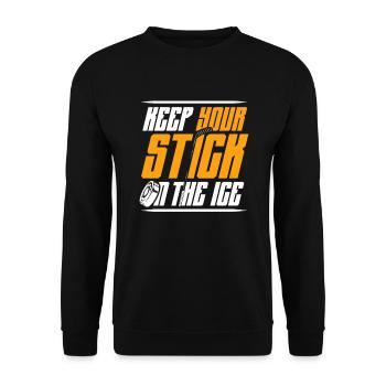 Keep your stick on the ice sports goaltender - Unisex Sweatshirt - black - Front - Alina (178cm) & Michal (187cm)