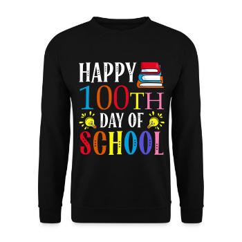 Happy 100th Day Of School Homework Books - Unisex Sweatshirt - black - Front - Alina (178cm) & Michal (187cm)