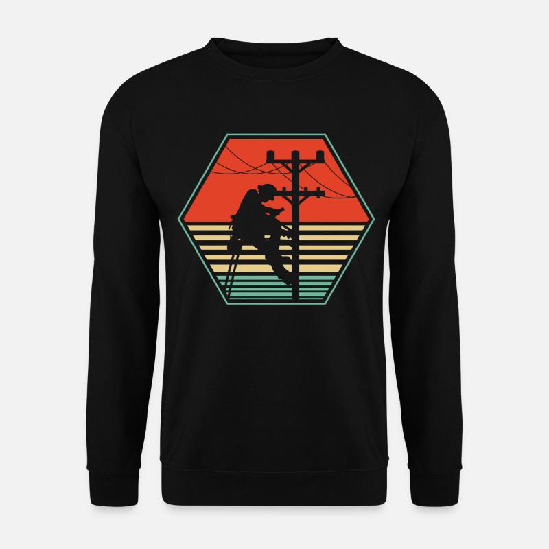 Lineman rétro pour monteur de lignes - Sweat-shirt Unisexe - noir