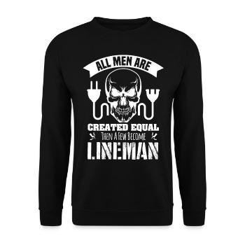 Drôle Tous les hommes sont créés égaux puis quelques-uns deviennent - Sweat-shirt Unisexe - noir - Devant - Alina (178cm) & Michal (187cm)