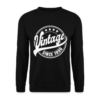 Vintage Since 1990 Geschenk Zum 33. Geburtstag - Unisex Pullover - Schwarz - Vorne - Alina (178cm) & Michal (187cm)