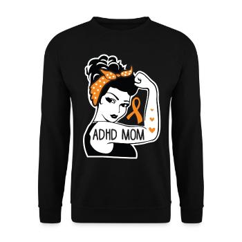 ADHD Mom For ADHD Awareness Month - Unisex Sweatshirt - black - Front - Alina (178cm) & Michal (187cm)