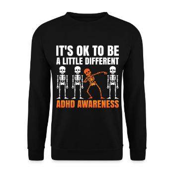 It's Ok To Be Little Different For ADHD Awareness - Unisex Sweatshirt - black - Front - Alina (178cm) & Michal (187cm)