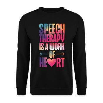 Speech Therapist Therapy Assistant - Unisex Sweatshirt - black - Front - Alina (178cm) & Michal (187cm)