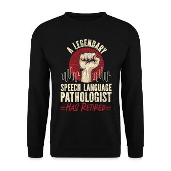Speech Therapist Therapy Assistant - Unisex Pullover - Schwarz - Vorne - Alina (178cm) & Michal (187cm)