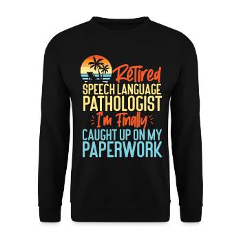 Speech Therapist Therapy Assistant - Unisex Sweatshirt - black - Front - Alina (178cm) & Michal (187cm)