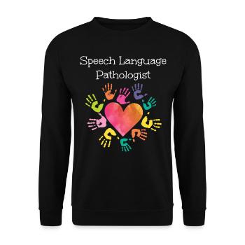 Speech Therapist Therapy Assistant - Unisex Pullover - Schwarz - Vorne - Alina (178cm) & Michal (187cm)