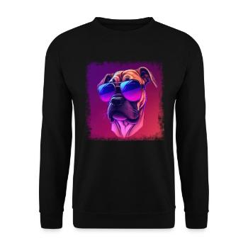 Dog Cartoon Boxer Design for Dog Lovers - Unisex Sweatshirt - black - Front - Alina (178cm) & Michal (187cm)