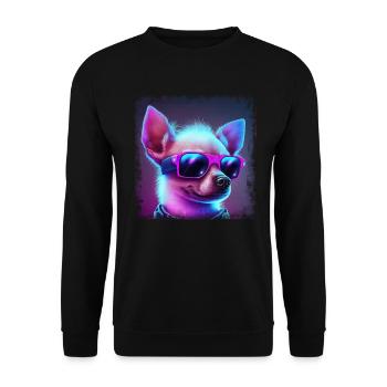Dog Cartoon Chihuahua Design pour les amoureux des chiens - Sweat-shirt Unisexe - noir - Devant - Alina (178cm) & Michal (187cm)