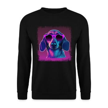 Hunde Spruch Dachshund Design für Hundeliebhaber - Unisex Pullover - Schwarz - Vorne - Alina (178cm) & Michal (187cm)