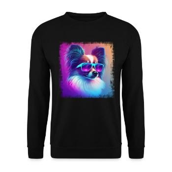 Dog Saying Papillon Design for Dog Lovers - Unisex Sweatshirt - black - Front - Alina (178cm) & Michal (187cm)