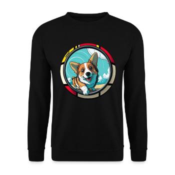 Dogs CartoonWelsh Corgi Design for Dog Lovers - Unisex Sweatshirt - black - Front - Alina (178cm) & Michal (187cm)