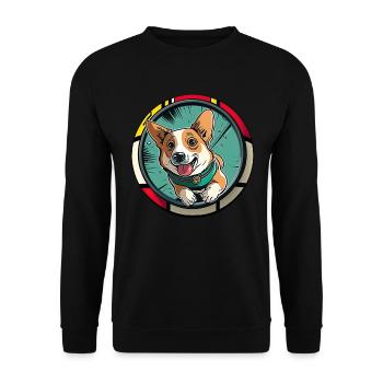 Dogs CartoonWelsh Corgi Design for Dog Lovers - Unisex Sweatshirt - black - Front - Alina (178cm) & Michal (187cm)