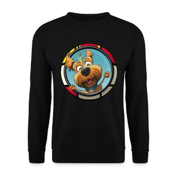 Hunde Cartoon Yorkshire Terrier Design - Unisex Pullover - Schwarz - Vorne - Alina (178cm) & Michal (187cm)