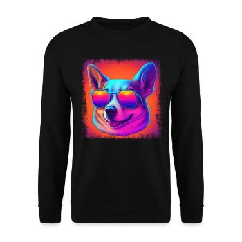 Chiens CartoonWelsh Corgi Design pour les amoureux des chiens - Sweat-shirt Unisexe - noir - Devant - Alina (178cm) & Michal (187cm)