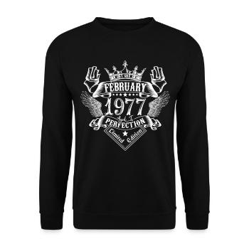 February 1977| February 1977 anniversary 1977 - Unisex Sweatshirt - black - Front - Alina (178cm) & Michal (187cm)
